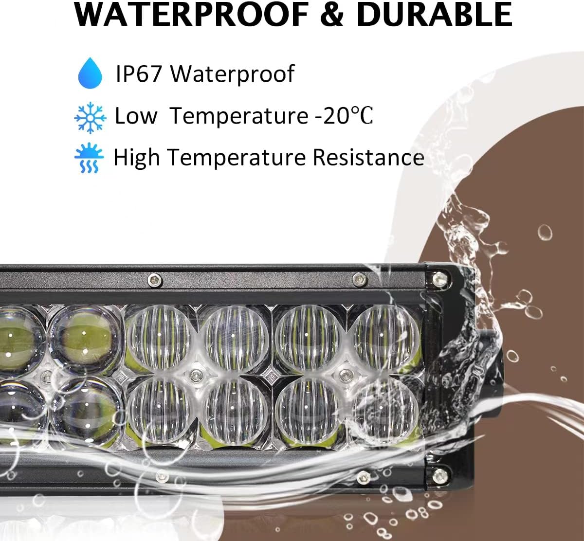 22 Inch LED RGB Lights Bars, Spot Combo Work Light Flood Spot Combo Work Light Driving Lights Off-road Lighting for SUV Ute ATV Truck 4x4 Boat  - BAR-RGB-22