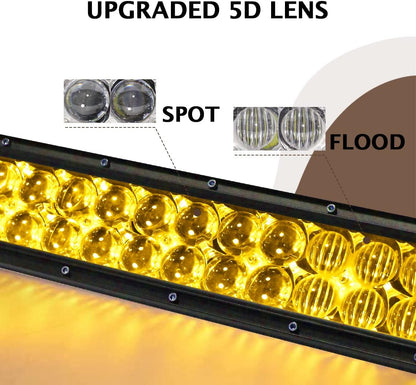 22 Inch LED RGB Lights Bars, Spot Combo Work Light Flood Spot Combo Work Light Driving Lights Off-road Lighting for SUV Ute ATV Truck 4x4 Boat  - BAR-RGB-22