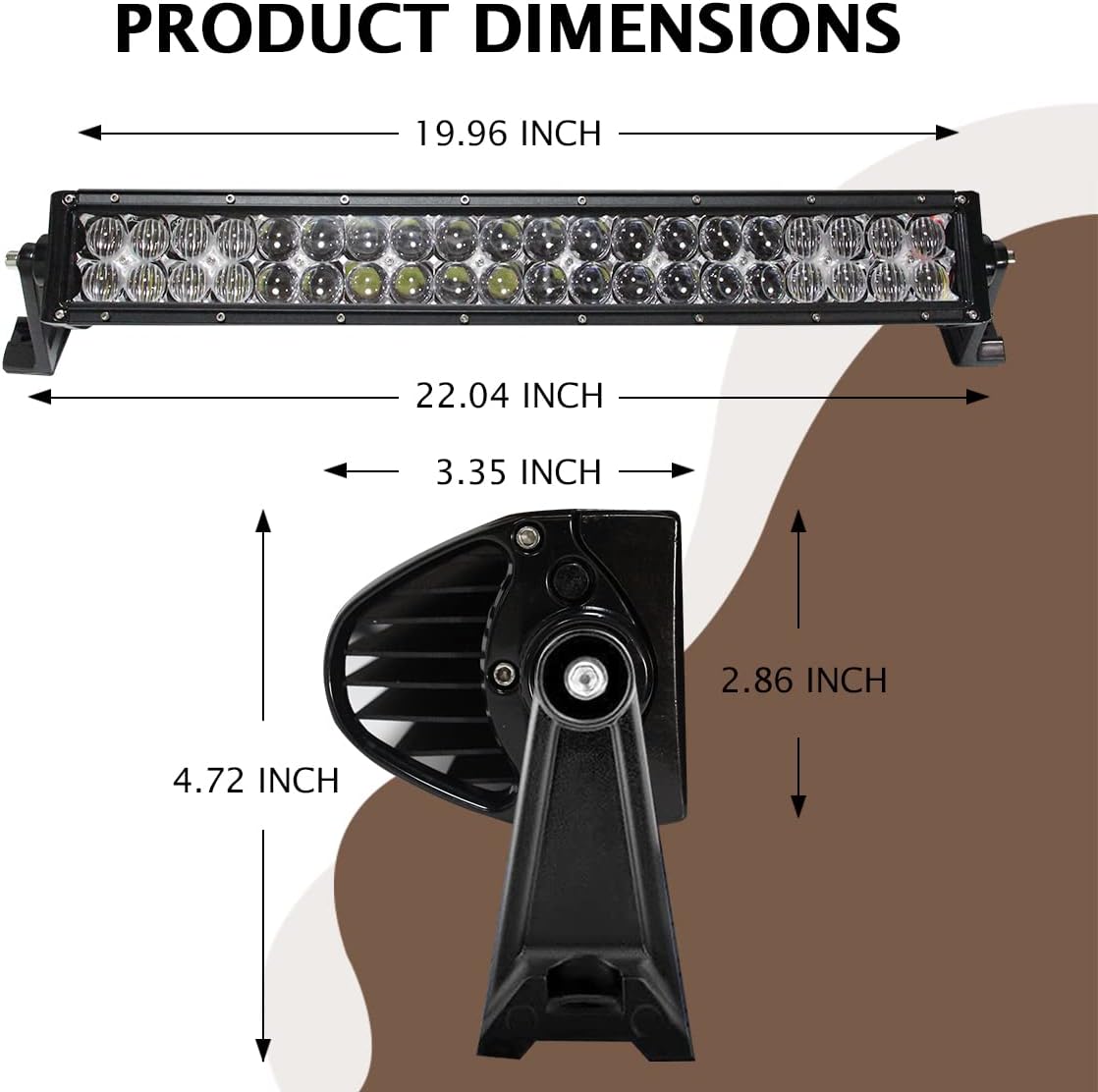 22 Inch LED RGB Lights Bars, Spot Combo Work Light Flood Spot Combo Work Light Driving Lights Off-road Lighting for SUV Ute ATV Truck 4x4 Boat  - BAR-RGB-22