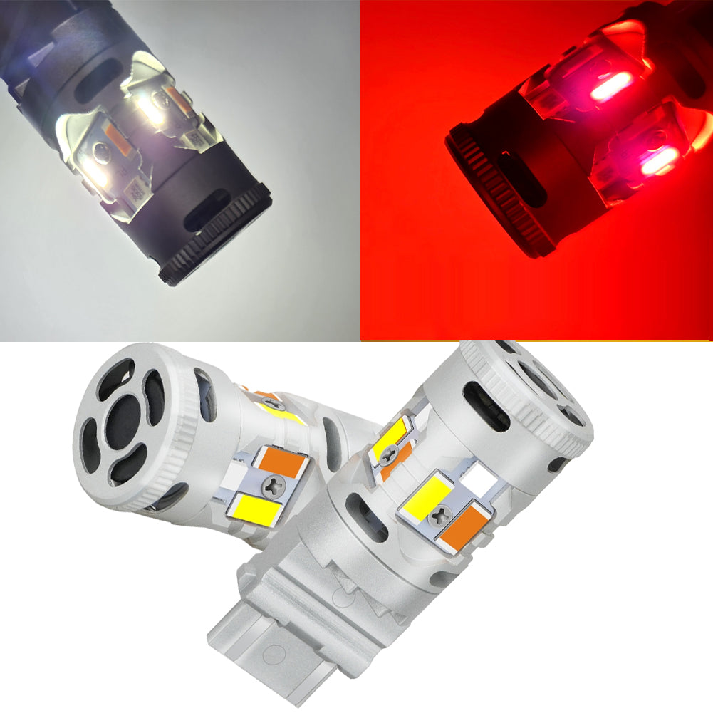 GP Xtreme 3157 4157 4057 T25 Switchback White / Red LED Light Bulbs Turn Signal Parking Reverse GP-3157-CAN-W-R - GP Lights USA