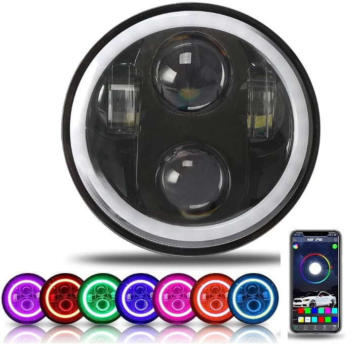 5" 3/4 GP Xtreme Pair DRL 5 Inch Round RGBW LED Headlight - Bike - Motorcycle  LED9-139-DRL