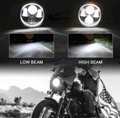 5" 3/4 GP Xtreme Pair DRL 5 Inch Round RGBW LED Headlight - Bike - Motorcycle  LED9-139-DRL