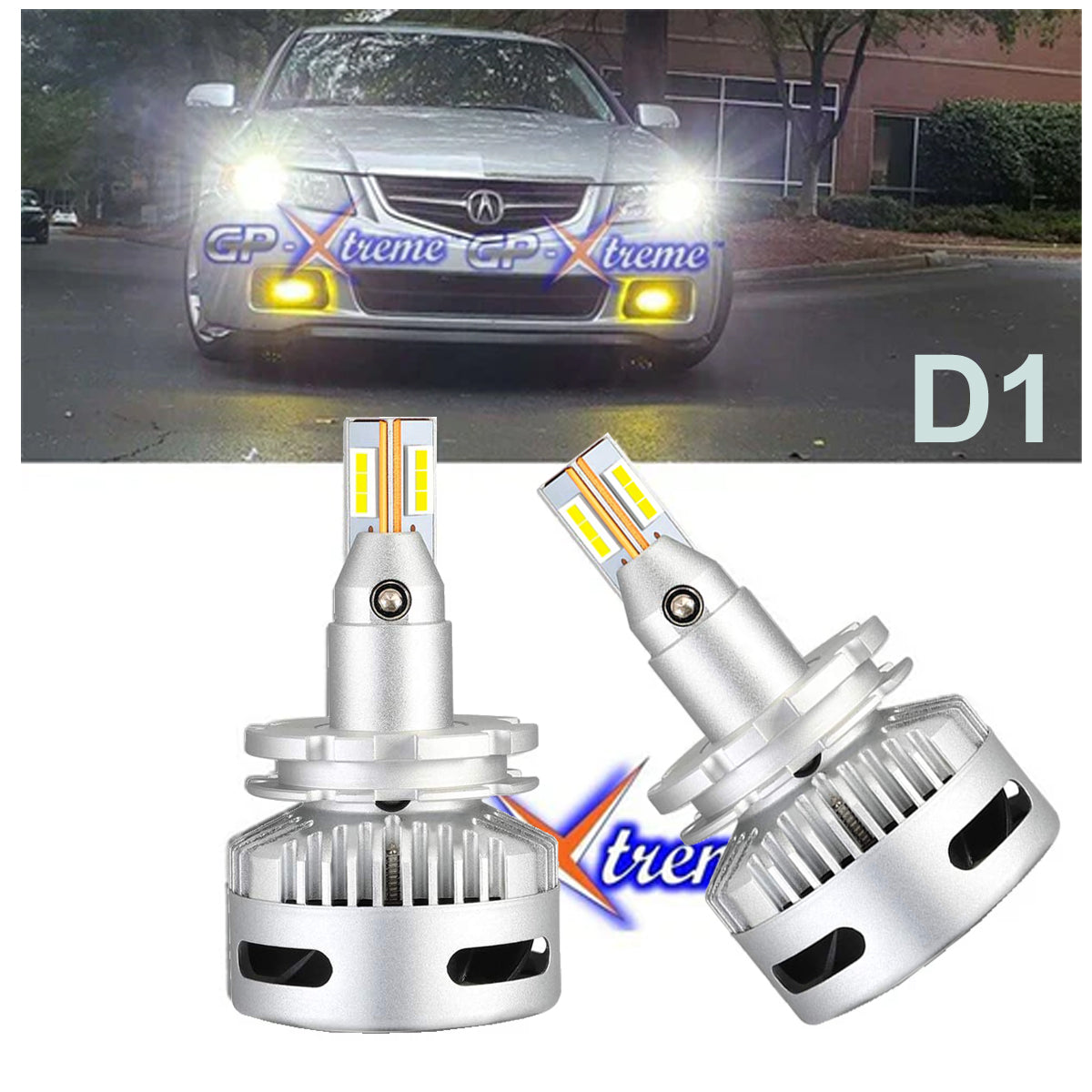 GP Xtreme D1S D1R LED Headlamp Light Bulbs Super White 6500K 20000 Lumen GP-D1S-LED-HL-X