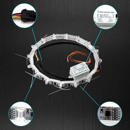 Flexible Car Led Strip, Crystal DRL Led Lights Daytime Running Light Flowing Turn Signal Light Headlight White/Amber Fog Lamp 12V -