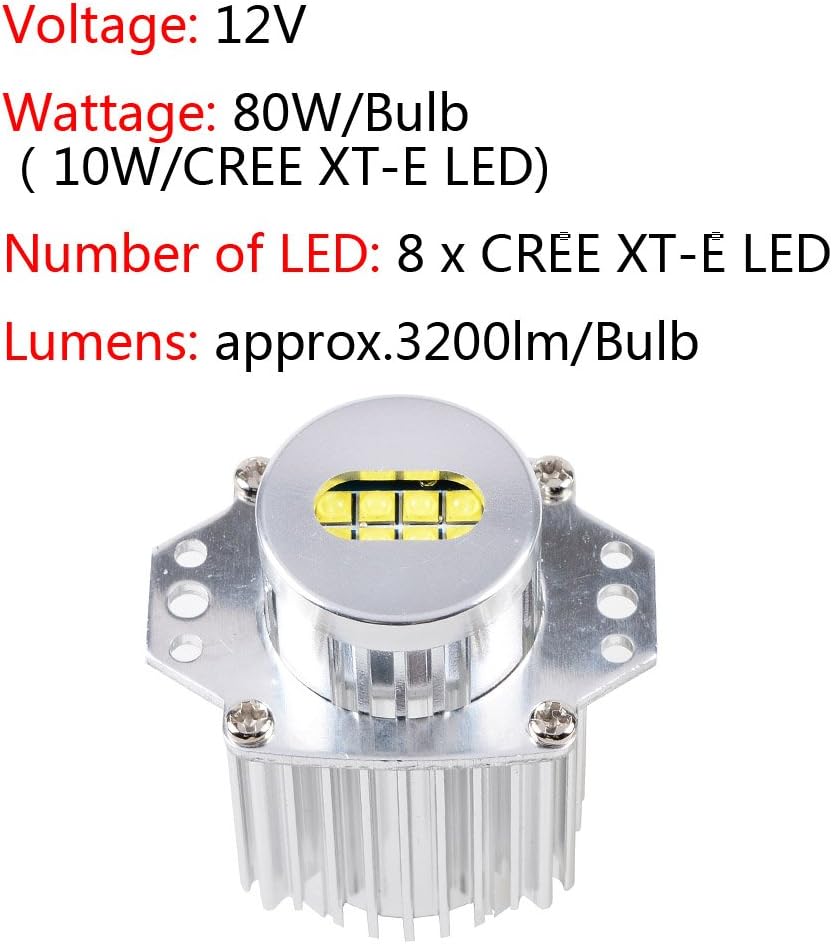 GP Xtreme Angel Eyes Halo Ring LED Marker Light Bulbs Replacement for 06-08 BMW Car E90 Sedan E91 Wagon 3 Series   E90-Cree-XTL-V