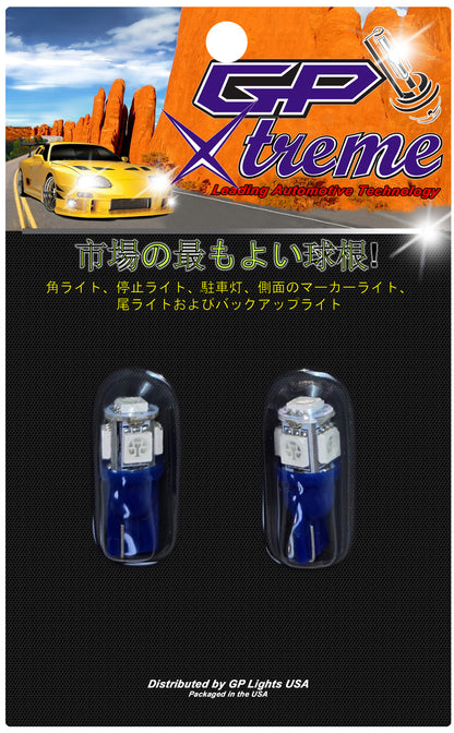 GP Xteme 194 168 2825 W5W T10 Blue SMD 5050 LED Light Bulbs  - GP-194-SMD-5B