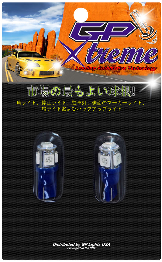 GP Xteme 194 168 2825 W5W T10 Blue SMD 5050 LED Light Bulbs  - GP-194-SMD-5B