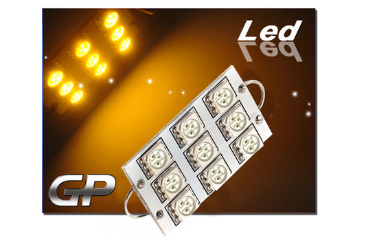 GP Xtreme 1142 221 wire hook end 1.75" 9 Amber LED Festoon Light Bulbs For Car interior Dome/Map/Trunk GP-221-9SMD-A
