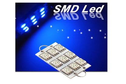 GP Xtreme 1142 221 wire hook end 1.75" 9 Blue LED Festoon Light Bulbs For Car interior Dome/Map/Trunk GP-221-9SMD-B - GP Lights USA