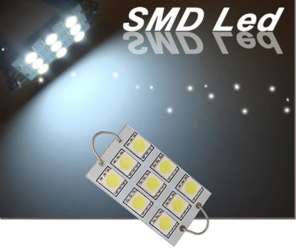 GP Xtreme 1142 221 wire hook end 1.75" 9 White LED Festoon Light Bulbs For Car interior Dome/Map/Trunk GP-221-9SMD-W