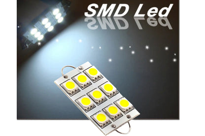GP Xtreme 1142 221 wire hook end 1.75" 9 White LED Festoon Light Bulbs For Car interior Dome/Map/Trunk GP-221-9SMD-W - GP Lights USA