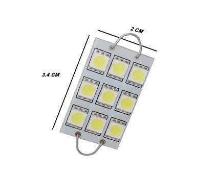 GP Xtreme 1142 221 wire hook end 1.75" 9 White LED Festoon Light Bulbs For Car interior Dome/Map/Trunk GP-221-9SMD-W