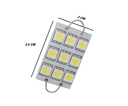 GP Xtreme 1142 221 wire hook end 1.75" 9 White LED Festoon Light Bulbs For Car interior Dome/Map/Trunk GP-221-9SMD-W