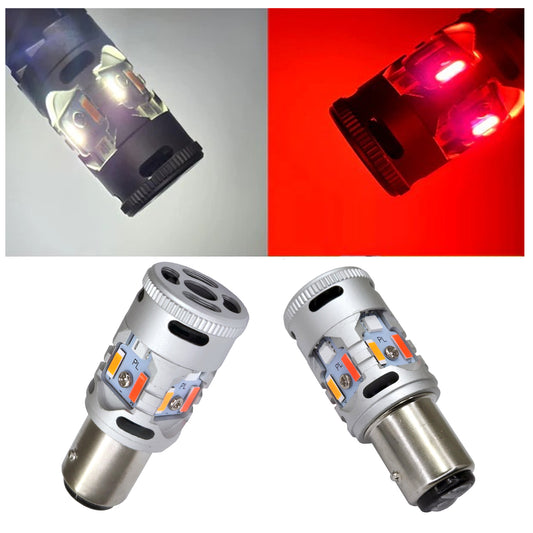 GP Xtreme 1157 2057 T25 Switchback White / Red LED Light Bulbs 3000LM Turn Signal Parking Reverse GP-1157-CAN-W/R - GP Lights USA
