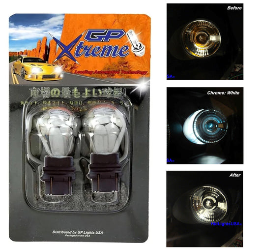 GP Thunder 3157 3057 3457 3156 4157 T25 Silver Stealth Chrome White Light bulbs GP-3157-CW