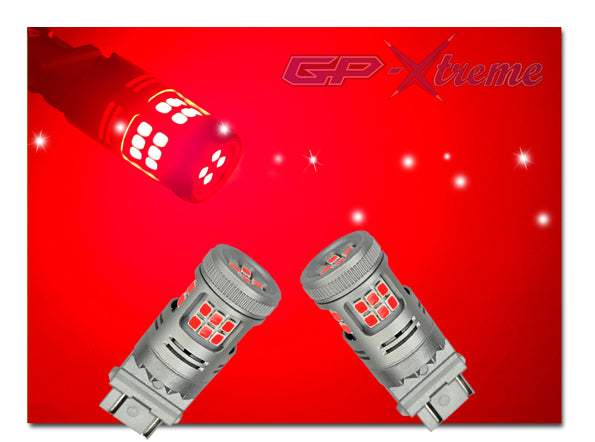 Gp Led Lights GP Xtreme 3157 4157 4057 T25 RED LED Light Bulbs 1000LM Turn Signal Pa ...