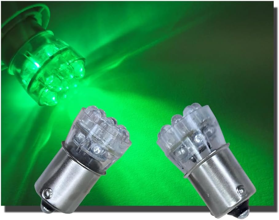 GP Xtreme G18 67 1156 61 63 BA15S 67 5007 Green 15 LED Single Filament Light Bulbs G18-15SG - GP Lights USA