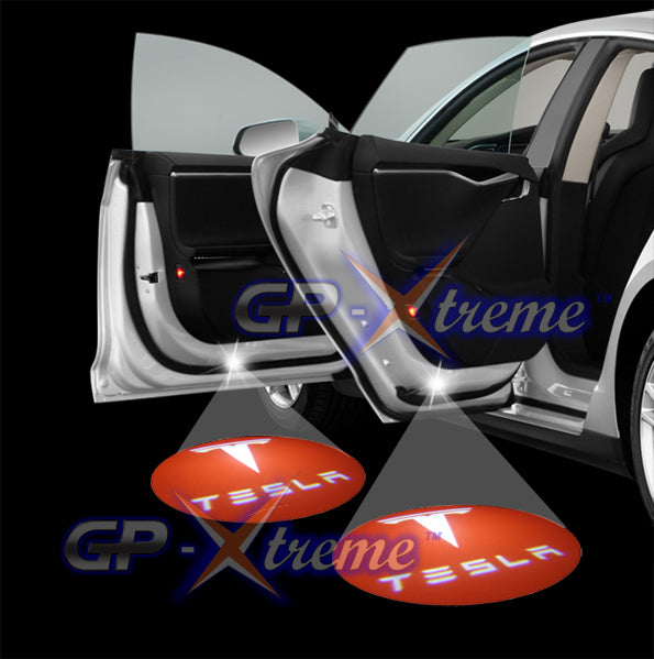 Logo Door Courtesy Welcome Laser Ghost Shadow Lights for TESLA MODEL S X L Y 3 - RED