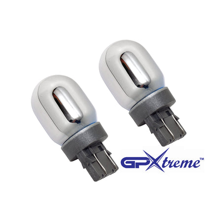 GP Thunder 7443 7444 T20 Silver Stealth Chrome Amber Light bulbs Compatible for Turn Signal, Parking, Brake Light, Back up, Reverse Light