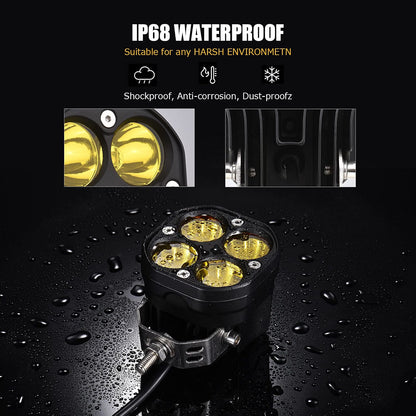 3" 40w Spot Off Road Lights, Driving Fog Lamp, IP68 Waterproof LED Work Light, Amber Cube Lights for Pickup Truck SUV ATV UTV Boat Forklift 4x4 - LED-418-Y
