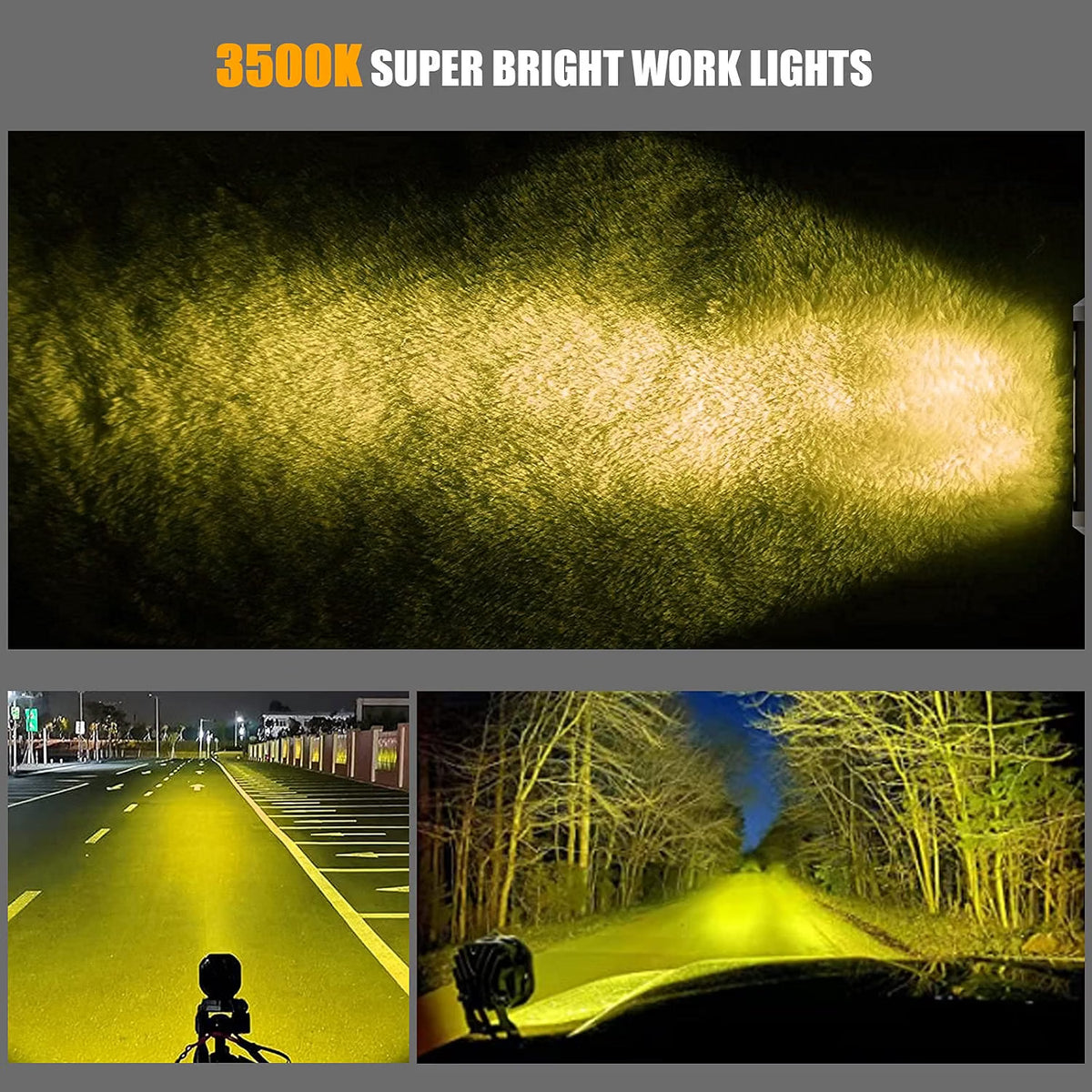 3" 40w Spot Off Road Lights, Driving Fog Lamp, IP68 Waterproof LED Work Light, Amber Cube Lights for Pickup Truck SUV ATV UTV Boat Forklift 4x4 - LED-418-Y