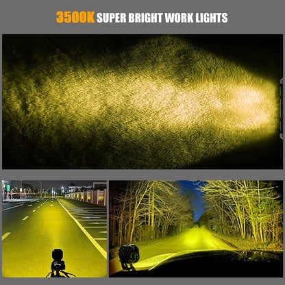 3" 40w Spot Off Road Lights, Driving Fog Lamp, IP68 Waterproof LED Work Light, Amber Cube Lights for Pickup Truck SUV ATV UTV Boat Forklift 4x4 - LED-418-Y