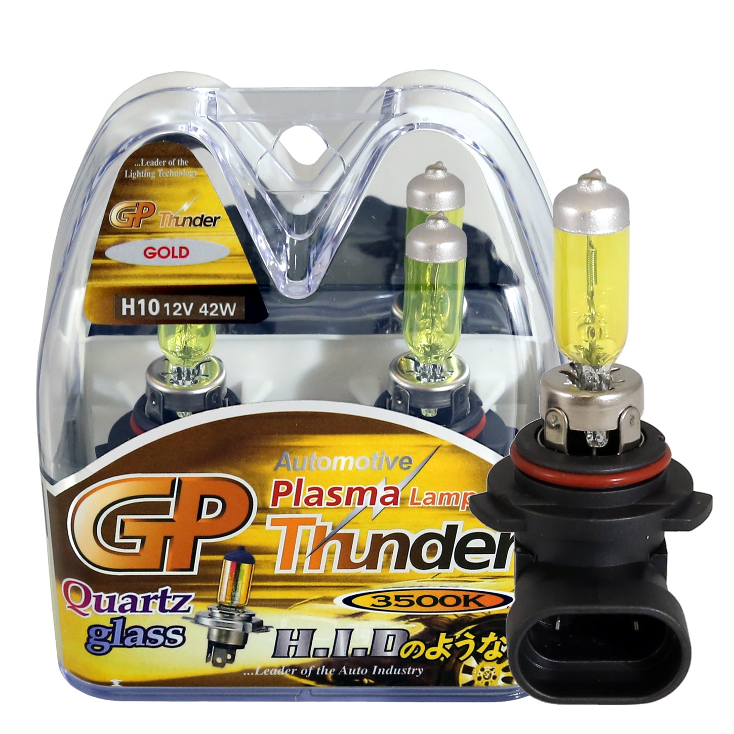 GP Thunder 35K H10 Golden Yellow Fog Light Bulbs 