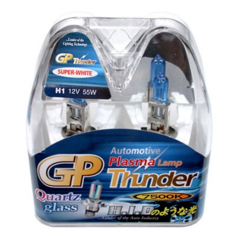 GP Thunder H1 7500K 12V 55W Super White Fog Light Bulbs - High Beam - Low Beam SGP75K-H1