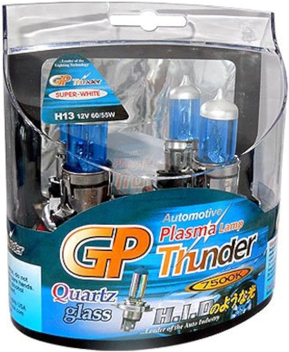 GP Thunder H13 9008 7500K 12V 65W/55W Super White Light Bulbs - High Beam - Low Beam  SGP75K-H13