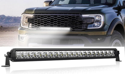 22 Inch LED Light Bar Single Row Combo Flood & Spot-Beam Work Light Flood Spot Off Road LED Light Bar Driving Light for Pickup SUV ATV UTV Truck Roof Bumper Visit the BAR-Single-22