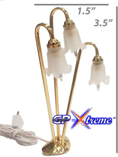 1:12 Miniature Doll House Three Legs Reading Lamp Light - GP Lights USA