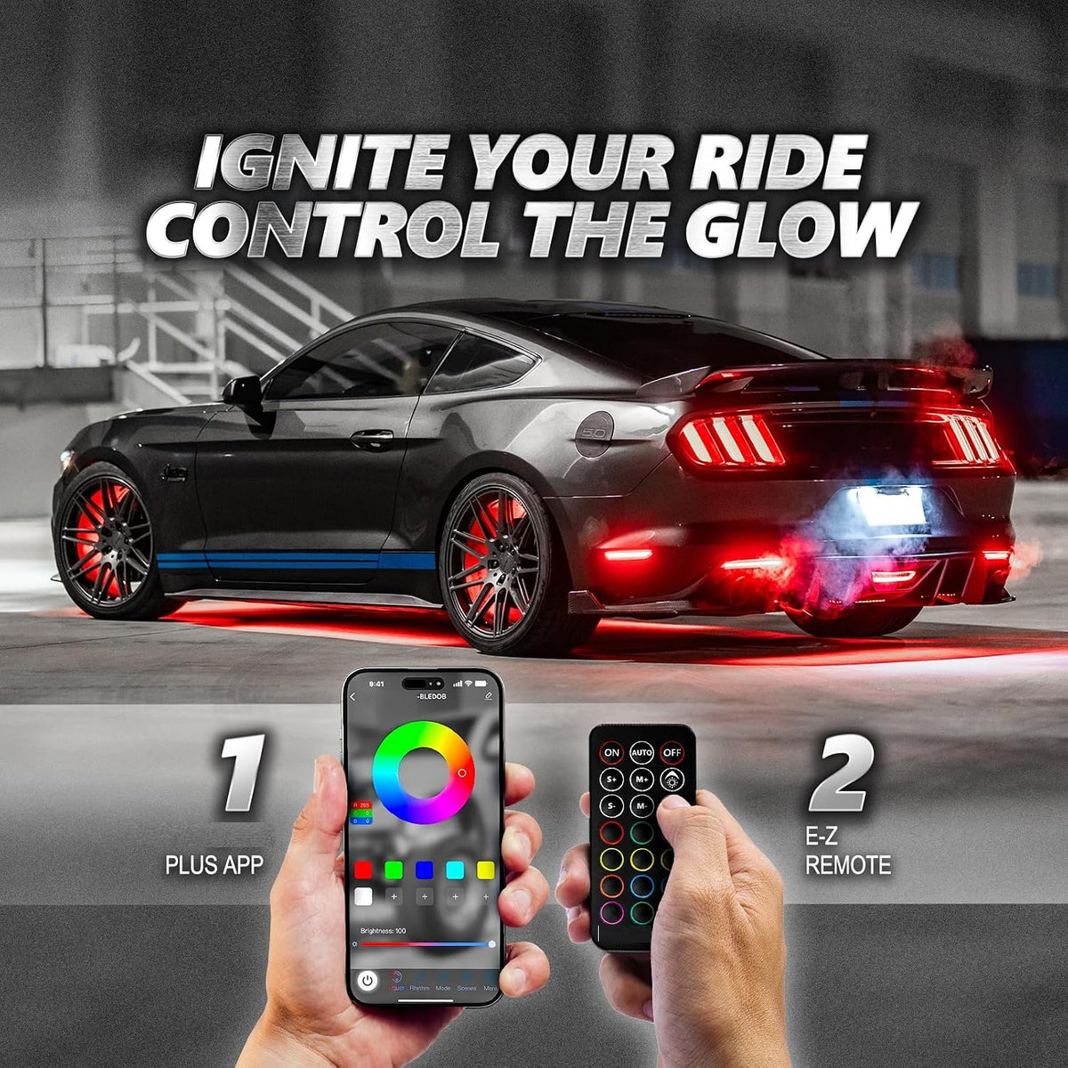 Under glow Kit with App & Remote Control Aura Pro RGB Aluminum for Car - Body-Alum-Kit