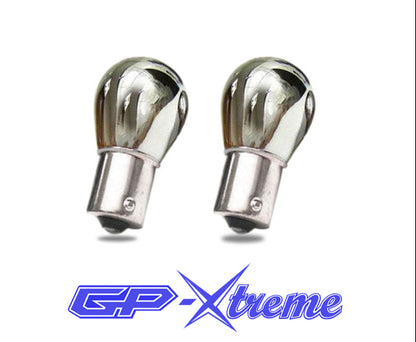 GP Thunder 1156 T25 Silver Stealth Chrome Amber Light bulbs - Straight Pins - GP-1156-CA
