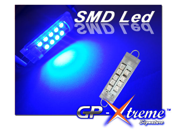 GP Xtreme 1142 221 wire hook end 1.75" 9 Blue LED Festoon Light Bulbs For Car interior Dome/Map/Trunk GP-221-SMD-9B - GP Lights USA