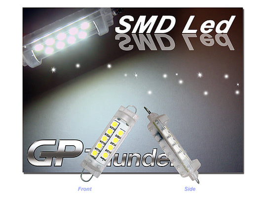 GP Xtreme 1142 221 wire hook end 1.75" 9 White LED Festoon Light Bulbs For Car interior Dome/Map/Trunk GP-221-SMD-9W - GP Lights USA
