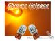 7443 T20 W21W Amber Chrome Stealth Silver Light Bulbs - Glass Base