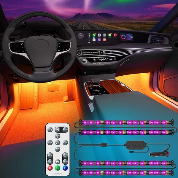 Interior Car Lights RGB Led Lights for Car with Music Sync Mode and DIY  Mode, 4 Pcs and 48 Car LED Strip Lights with Smart APP Control for Cars,  Trucks, SUVs with