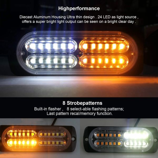 LED Emergency Strobe Lights with Main Control Box, Grill Emergency